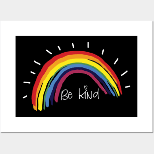 Be Kind Rainbow Posters and Art